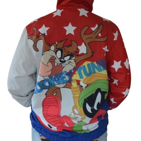 Members Only Looney Tunes Windbreaker Jacket Size Men L  Bugs Bunny Taz - Picture 3 of 11